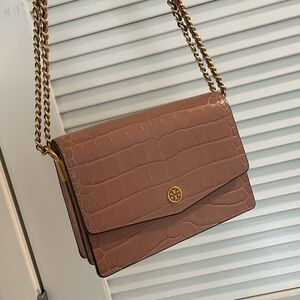 Tory Burch Robinson Embossed Mini Leather Shoulder Bag